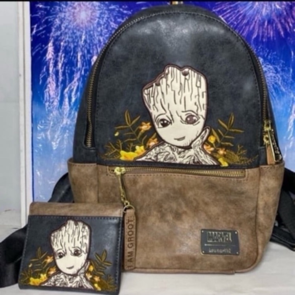 Disney marvel I am Groot floral guardians of the galaxy Loungefly SET